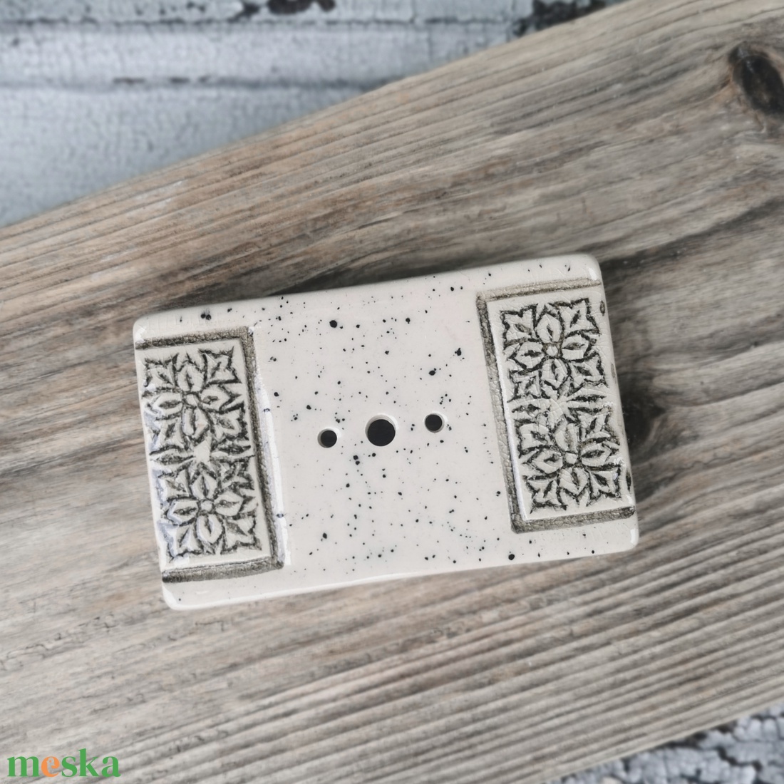 Kerámia szappantartó - krémfehér, natúr színvilág - otthon & életmód - fürdőszoba - szappantartó - Meska.hu