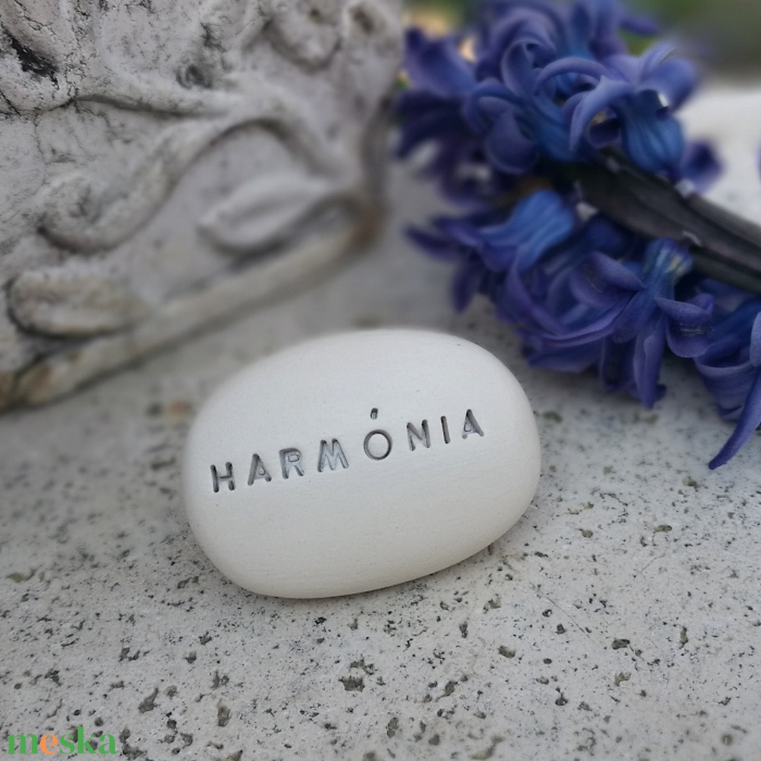 HARMÓNIA - Kerámia Varázskavics üzenettel, motivációs felirattal - kellékek & szerszámok - díszíthető tárgyak - kerámia - Meska.hu