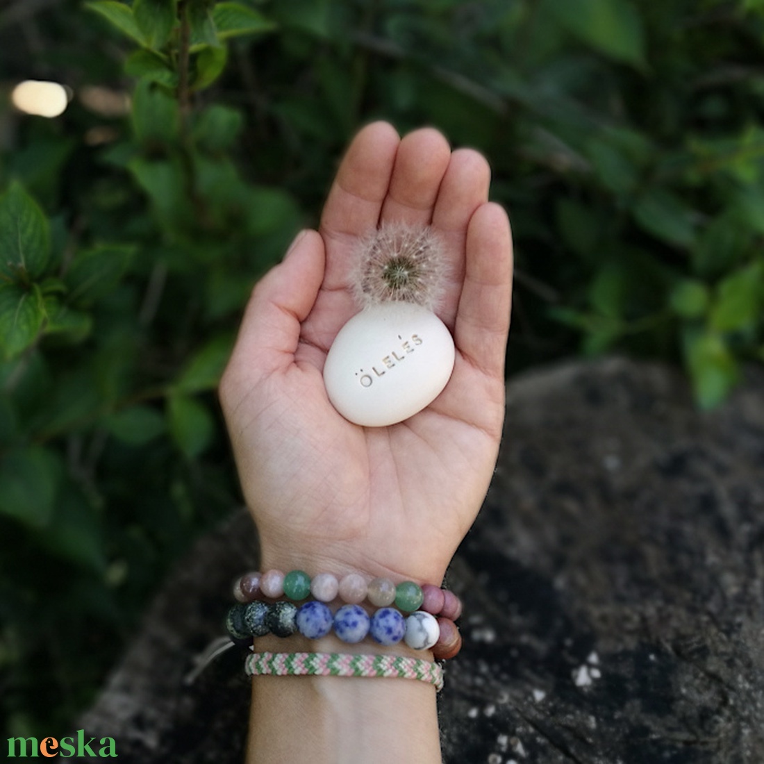 ÖLELÉS - Kerámia Varázskavics üzenettel, motivációs felirattal - esküvő - emlék & ajándék - köszönőajándék - Meska.hu