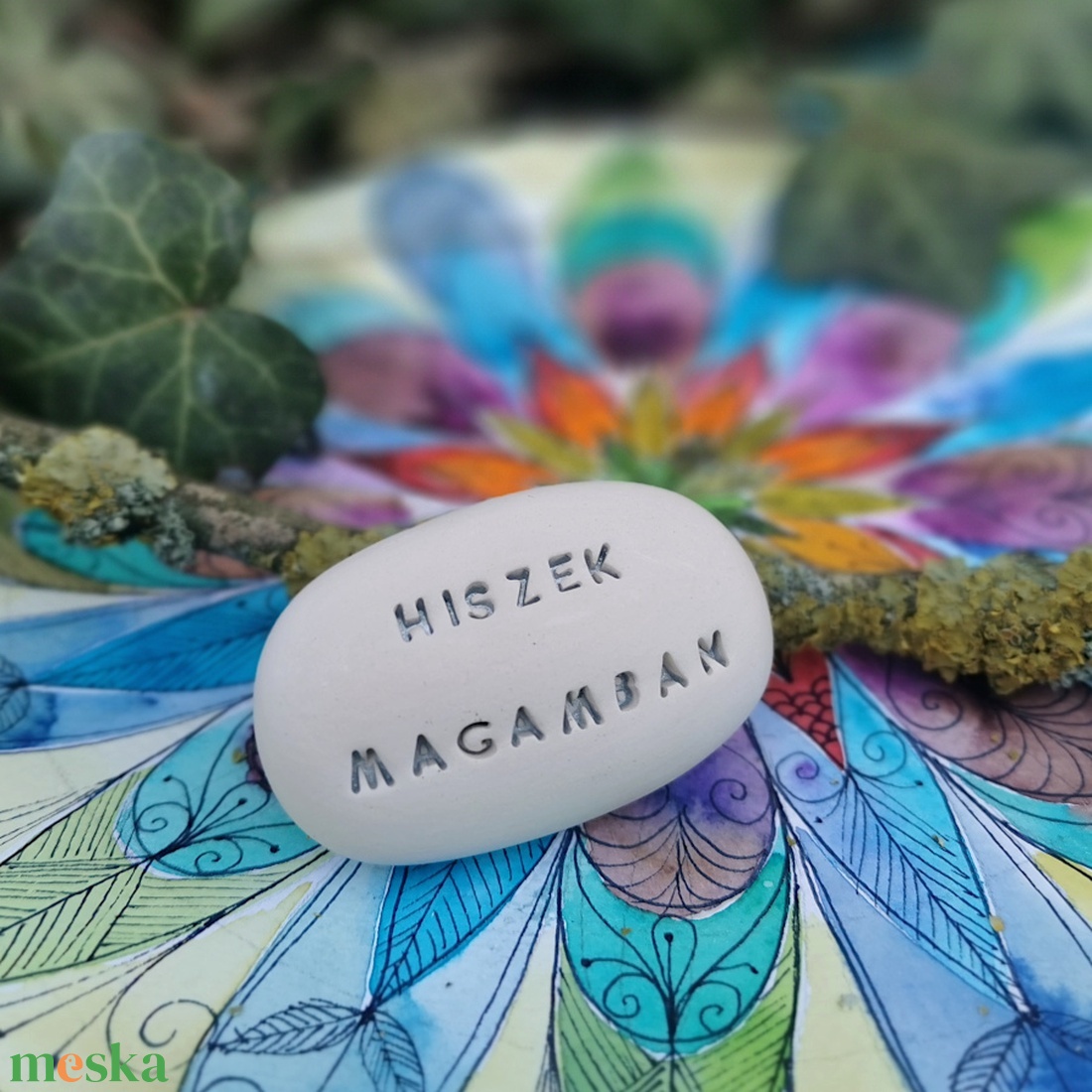 HISZEK MAGAMBAN - Kerámia Varázskavics üzenettel, motivációs felirattal - esküvő - emlék & ajándék - köszönőajándék - Meska.hu