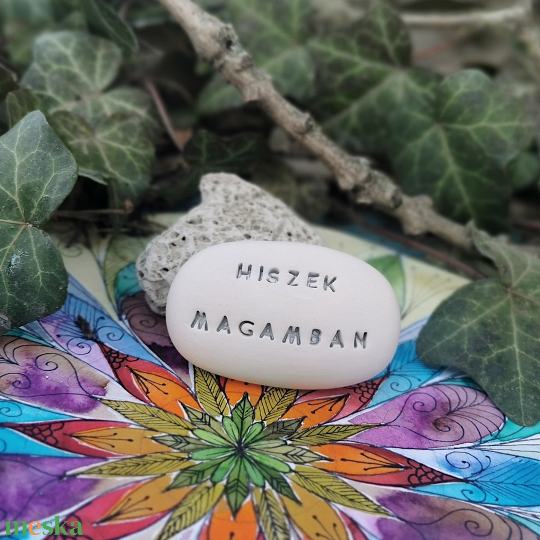 HISZEK MAGAMBAN - Kerámia Varázskavics üzenettel, motivációs felirattal - esküvő - emlék & ajándék - köszönőajándék - Meska.hu