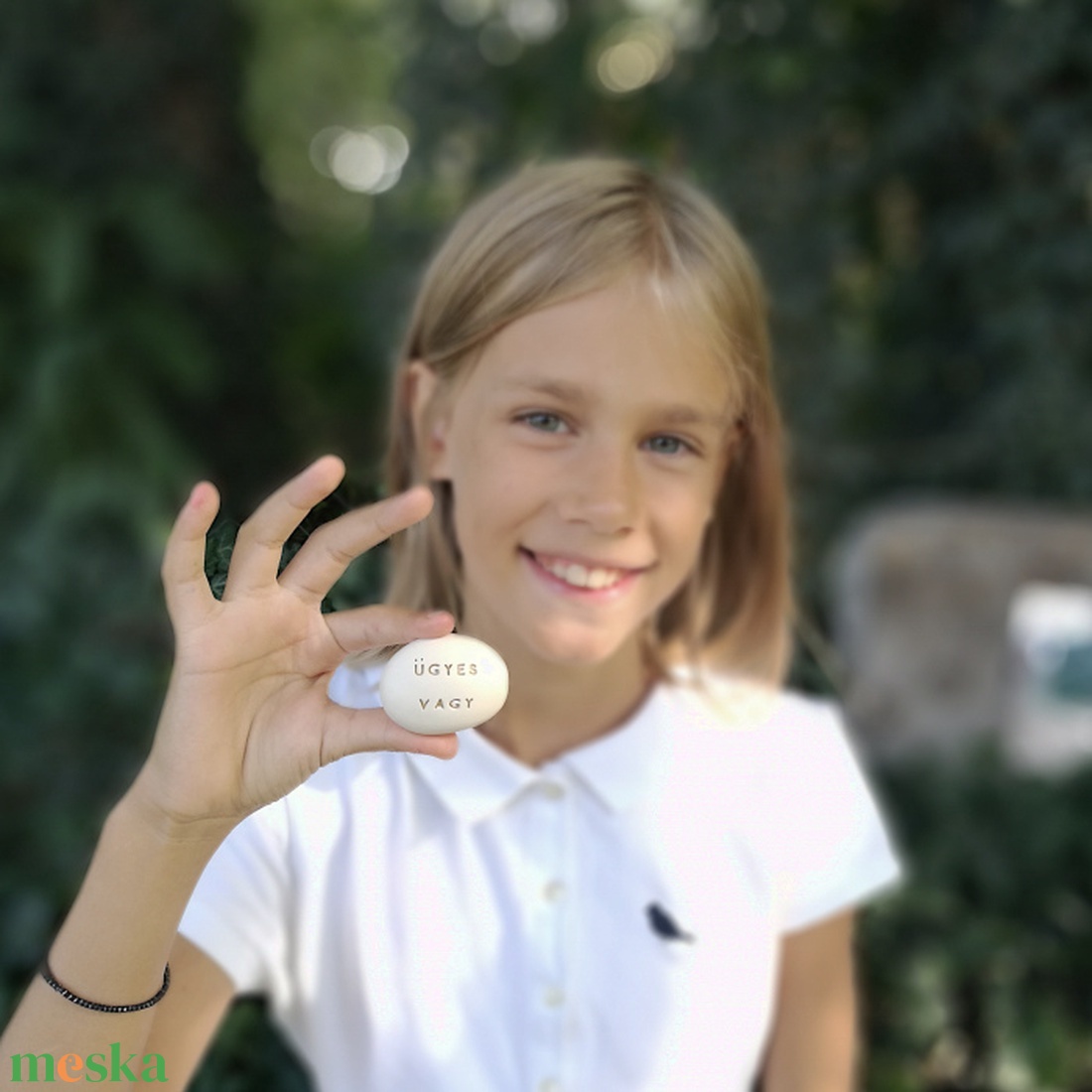 ÜGYES VAGY - Kerámia Varázskavics üzenettel, motivációs felirattal - esküvő - emlék & ajándék - köszönőajándék - Meska.hu