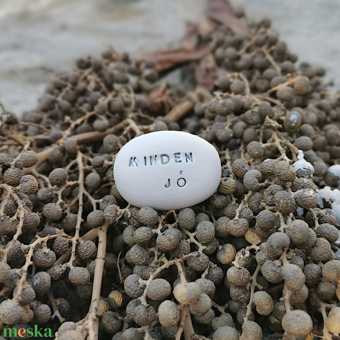 MINDEN JÓ - Kerámia Varázskavics üzenettel, motivációs felirattal - esküvő - emlék & ajándék - köszönőajándék - Meska.hu