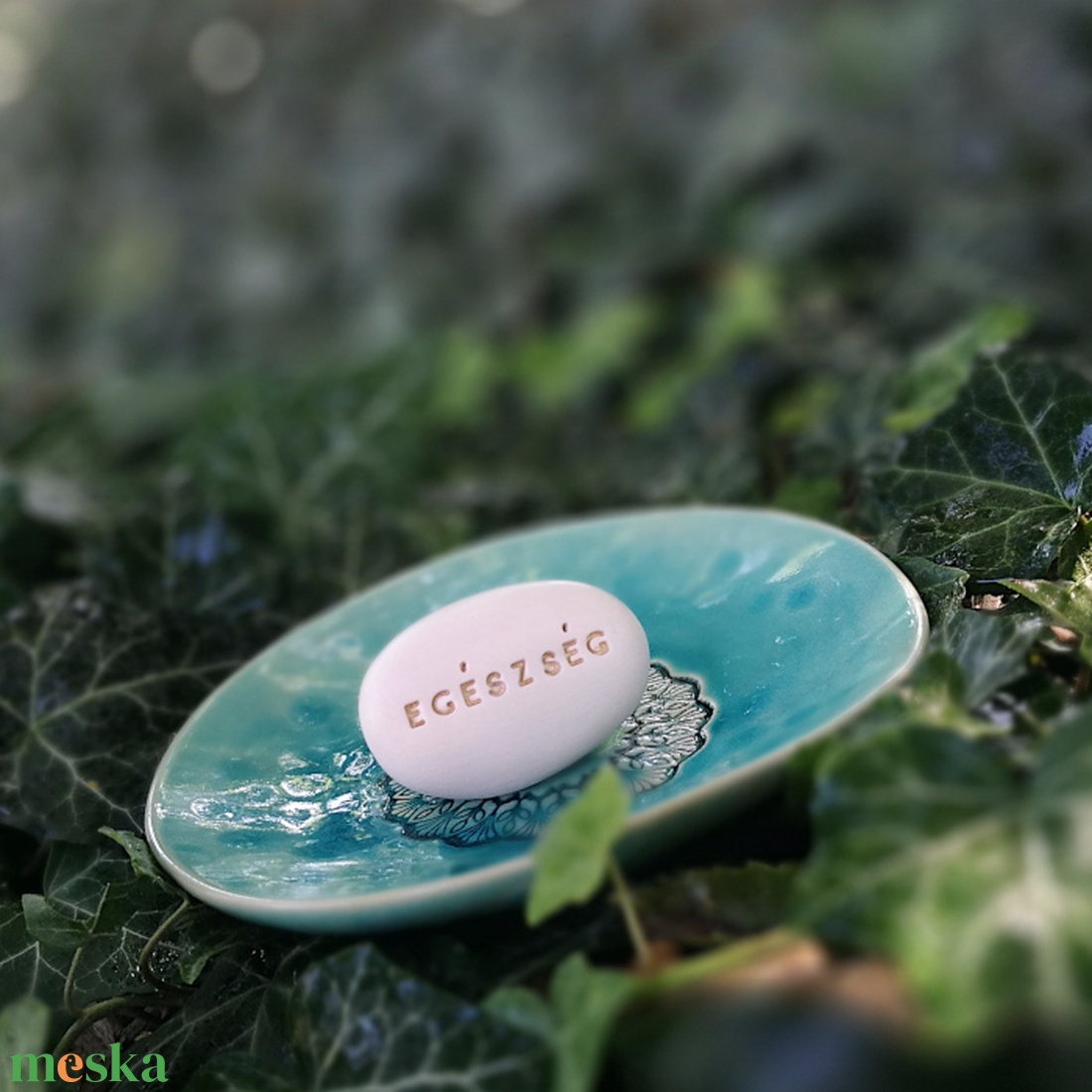EGÉSZSÉG - Kerámia Varázskavics üzenettel, motivációs felirattal - esküvő - emlék & ajándék - köszönőajándék - Meska.hu