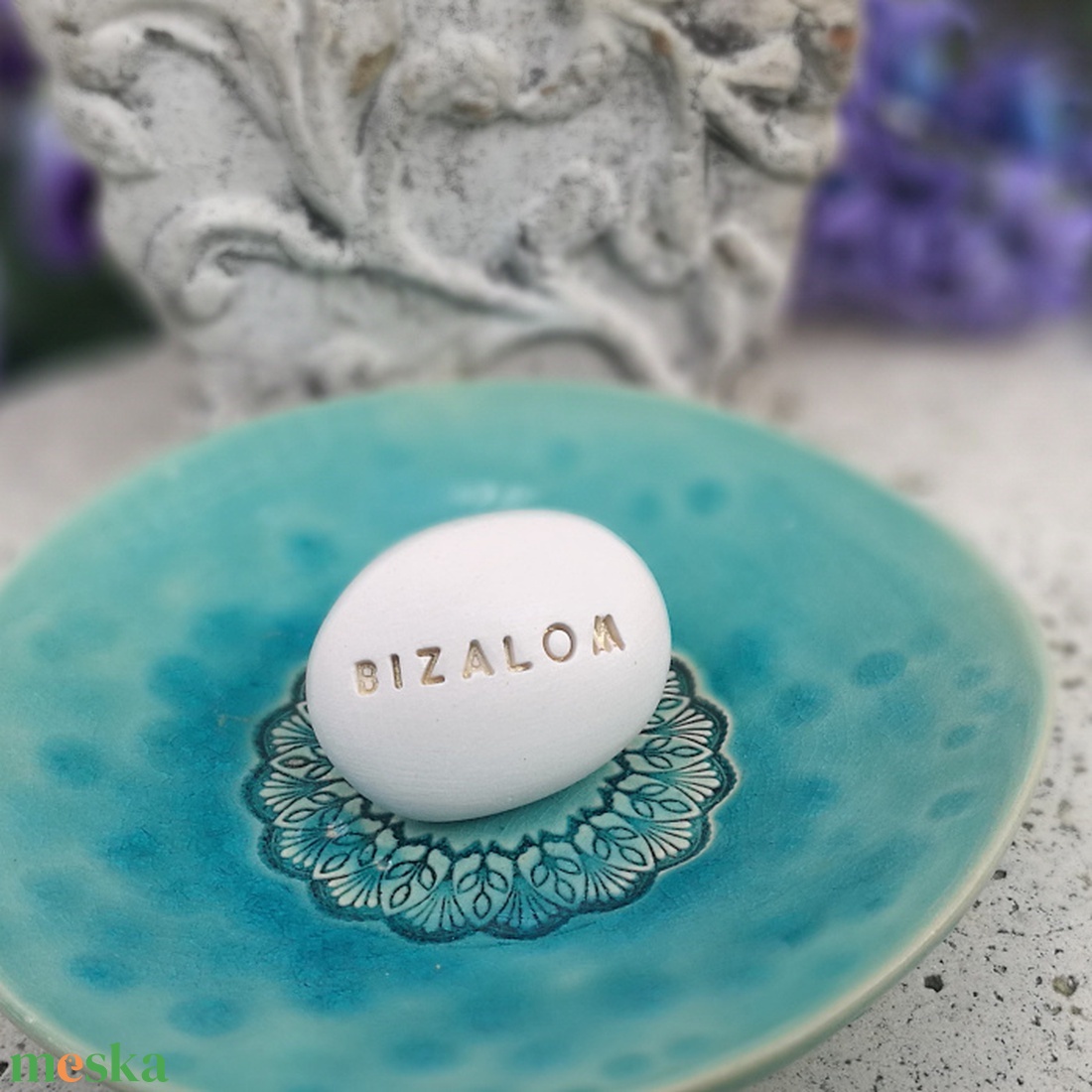 BIZALOM - Kerámia Varázskavics üzenettel, motivációs felirattal - esküvő - emlék & ajándék - köszönőajándék - Meska.hu