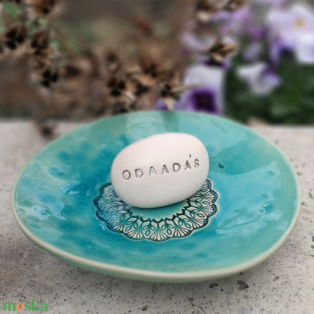 ODAADÁS - Kerámia Varázskavics üzenettel, motivációs felirattal - esküvő - emlék & ajándék - köszönőajándék - Meska.hu