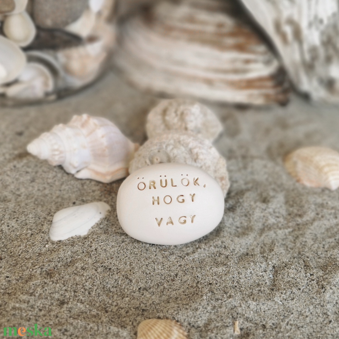 ÖRÜLÖK, HOGY VAGY - Kerámia Varázskavics üzenettel, motivációs felirattal - esküvő - emlék & ajándék - köszönőajándék - Meska.hu