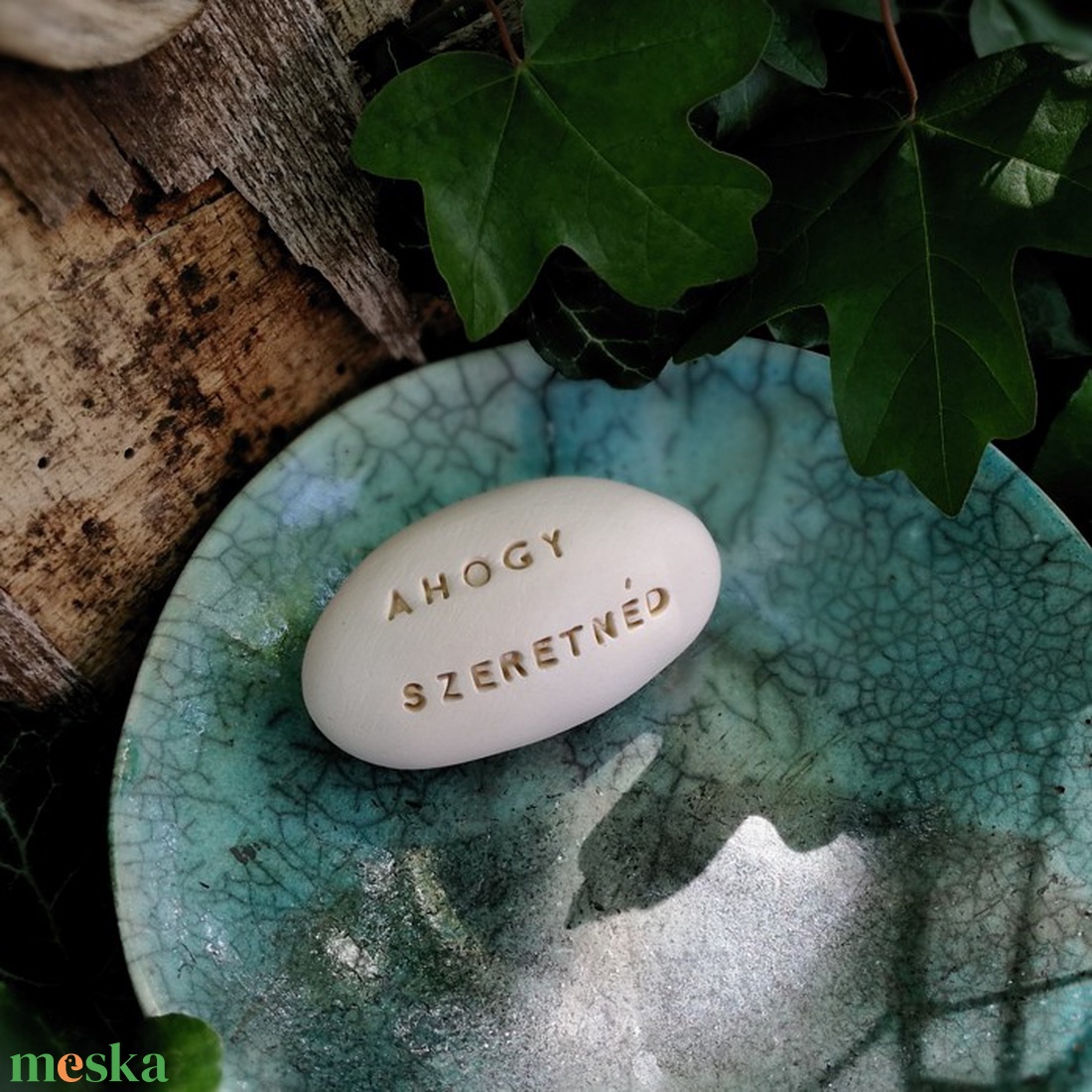 AHOGY SZERETNÉD - Kerámia Varázskavics üzenettel, motivációs felirattal - esküvő - emlék & ajándék - köszönőajándék - Meska.hu