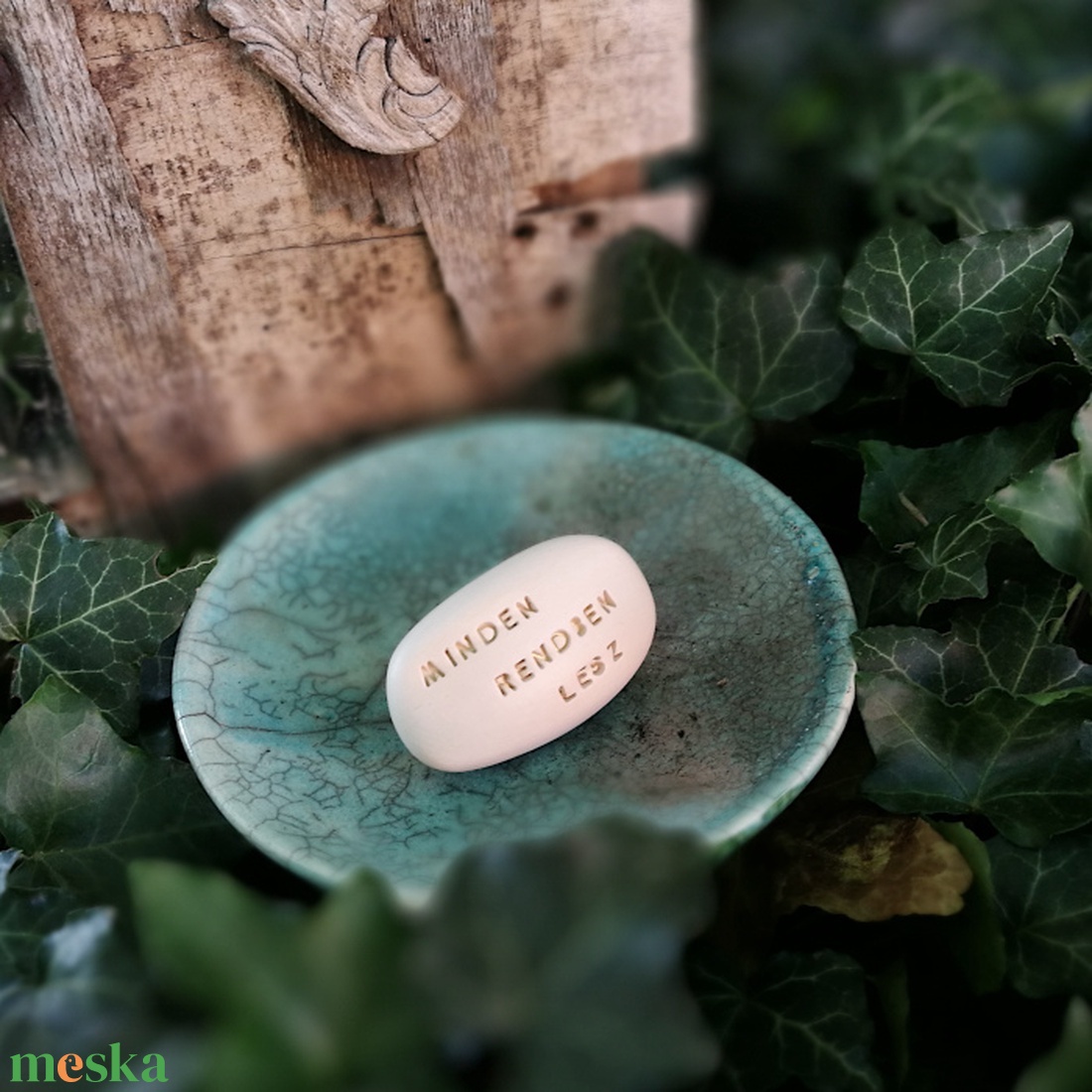 MINDEN RENDBEN LESZ - Kerámia Varázskavics üzenettel, motivációs felirattal - esküvő - emlék & ajándék - köszönőajándék - Meska.hu