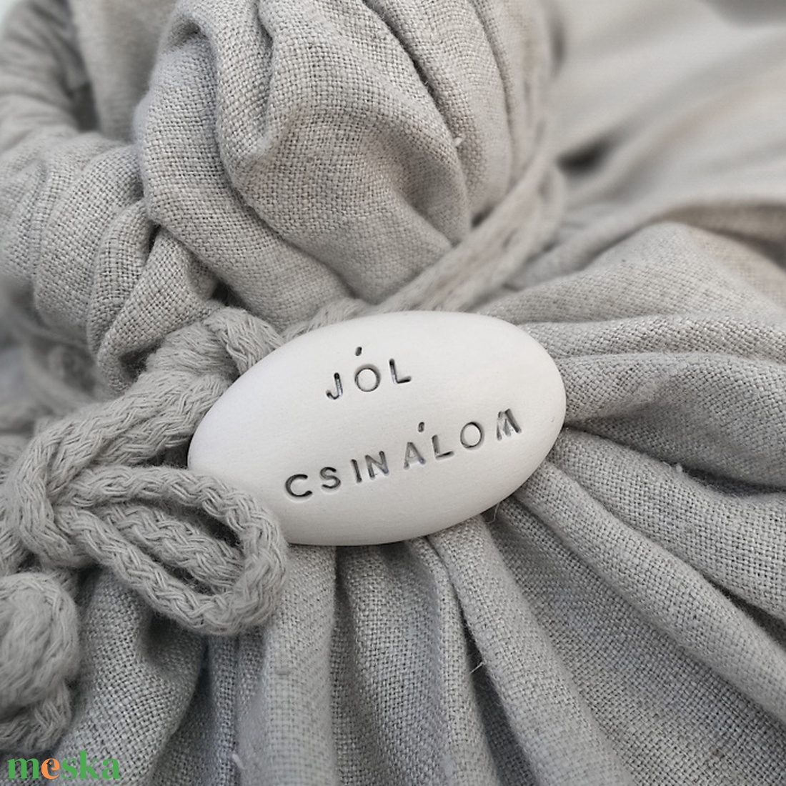 JÓL CSINÁLOM - Kerámia Varázskavics üzenettel, motivációs felirattal - esküvő - emlék & ajándék - köszönőajándék - Meska.hu