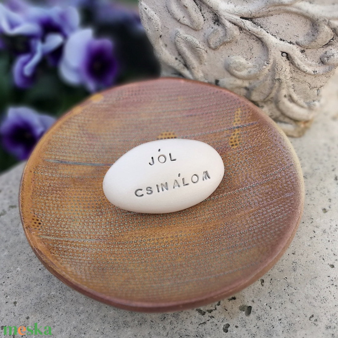JÓL CSINÁLOM - Kerámia Varázskavics üzenettel, motivációs felirattal - esküvő - emlék & ajándék - köszönőajándék - Meska.hu
