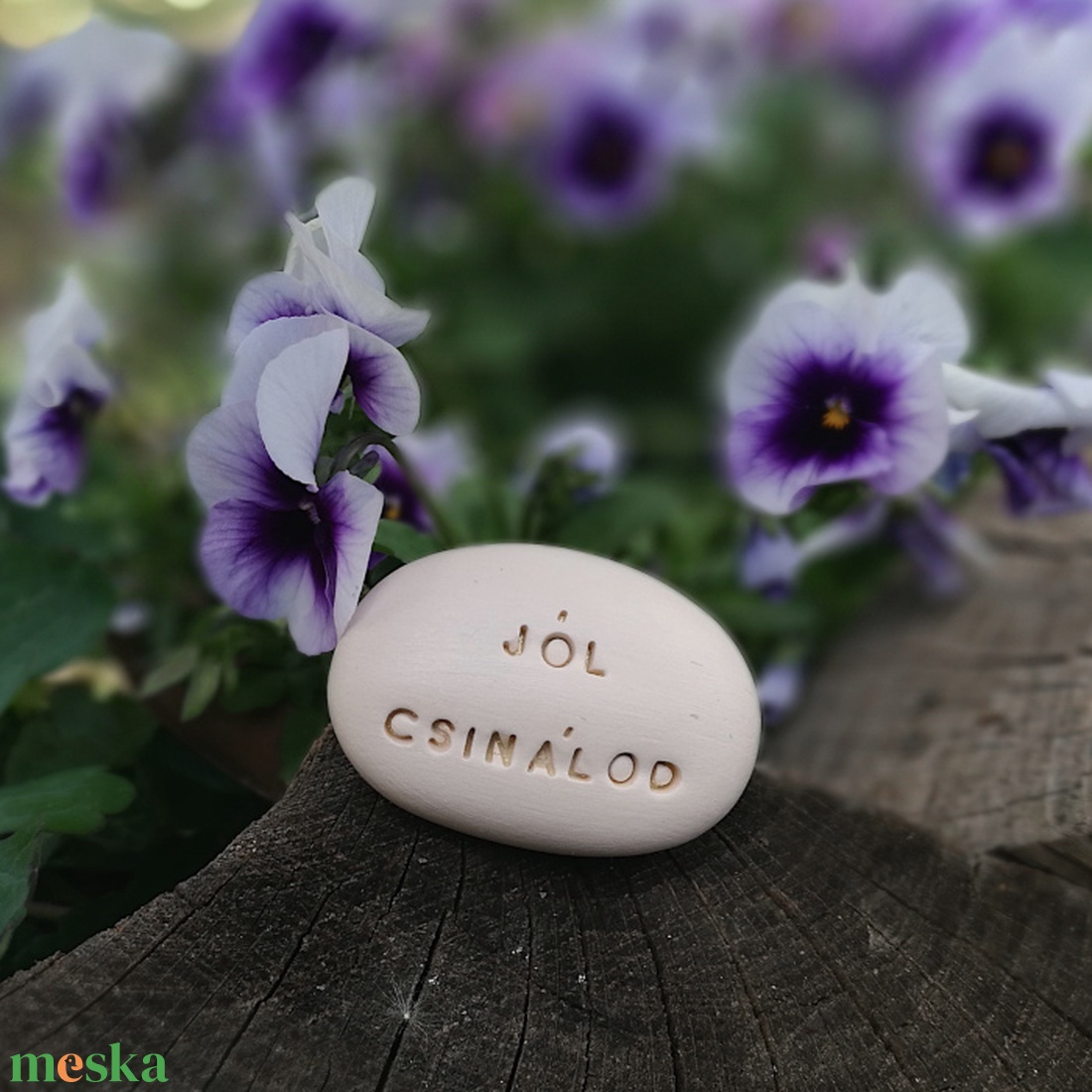 JÓL CSINÁLOD - Kerámia Varázskavics üzenettel, motivációs felirattal - esküvő - emlék & ajándék - köszönőajándék - Meska.hu