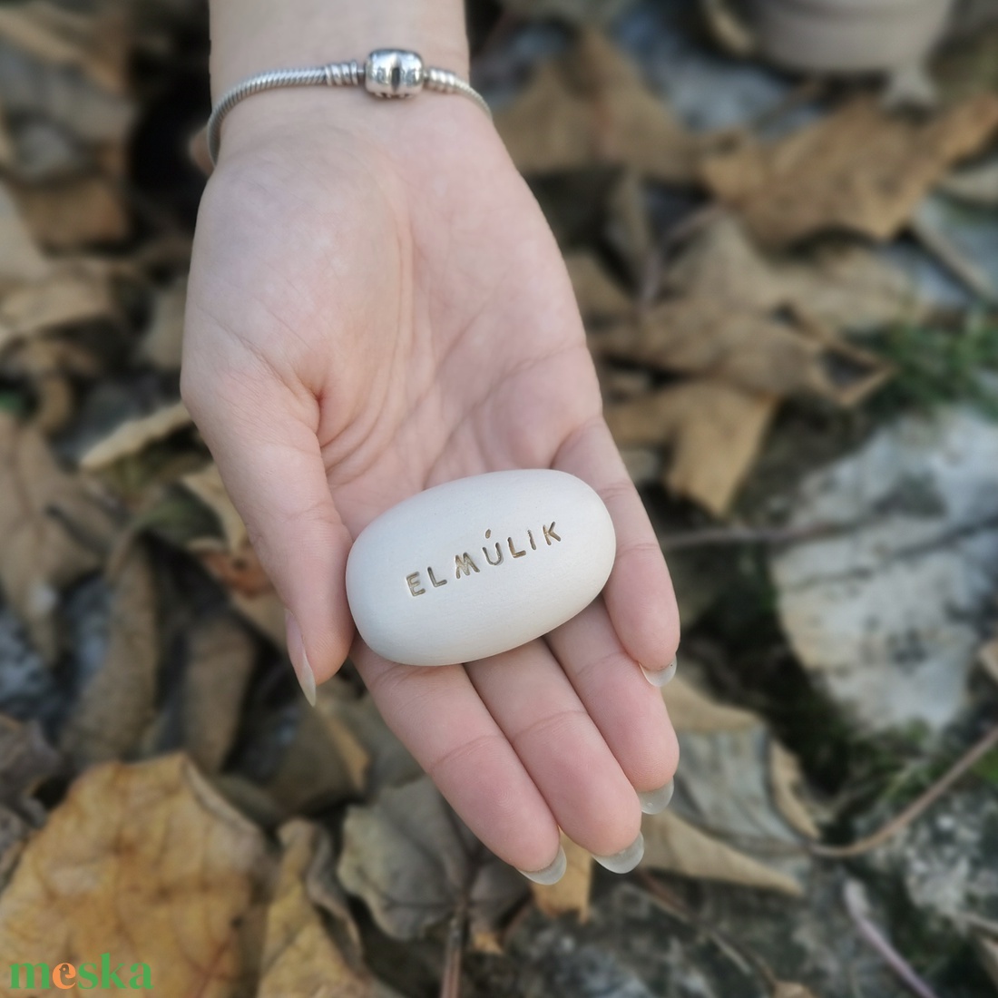 ELMÚLIK - Kerámia Varázskavics üzenettel, motivációs felirattal - esküvő - emlék & ajándék - köszönőajándék - Meska.hu