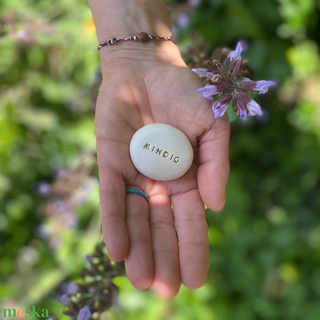 MINDIG - Kerámia Varázskavics üzenettel, motivációs felirattal - esküvő - emlék & ajándék - köszönőajándék - Meska.hu