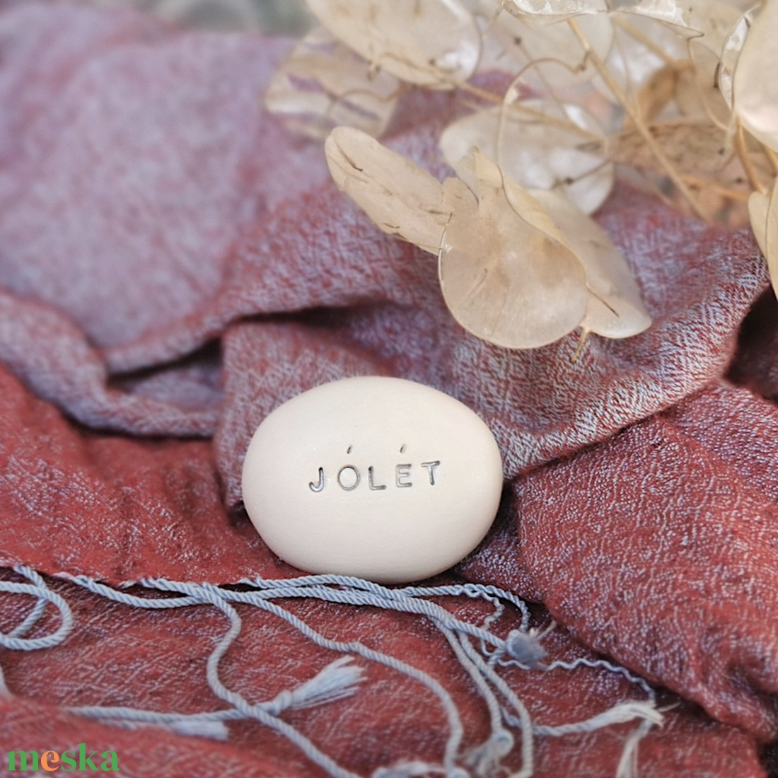 JÓLÉT - Kerámia Varázskavics üzenettel, motivációs felirattal - esküvő - emlék & ajándék - köszönőajándék - Meska.hu