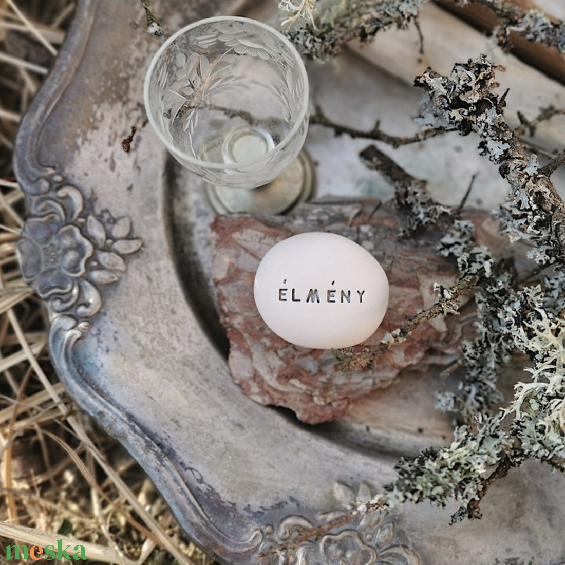 ÉLMÉNY - Kerámia Varázskavics üzenettel, motivációs felirattal - esküvő - emlék & ajándék - köszönőajándék - Meska.hu