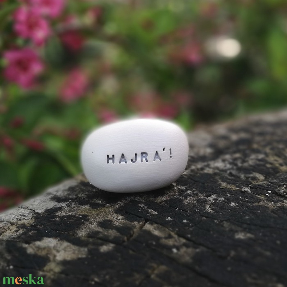 HAJRÁ! - Kerámia Varázskavics üzenettel, motivációs felirattal - esküvő - emlék & ajándék - köszönőajándék - Meska.hu