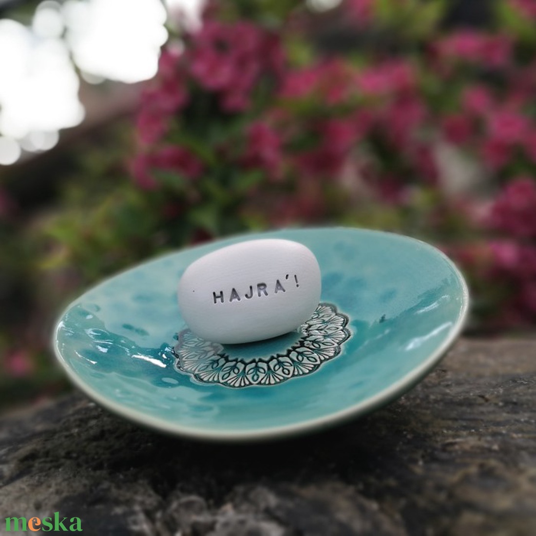 HAJRÁ! - Kerámia Varázskavics üzenettel, motivációs felirattal - esküvő - emlék & ajándék - köszönőajándék - Meska.hu