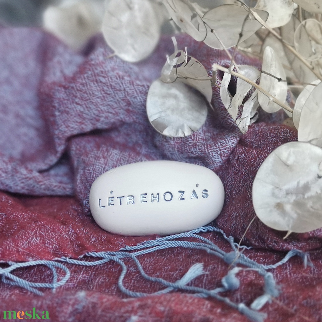 LÉTREHOZÁS - Kerámia Varázskavics üzenettel, motivációs felirattal - esküvő - emlék & ajándék - köszönőajándék - Meska.hu