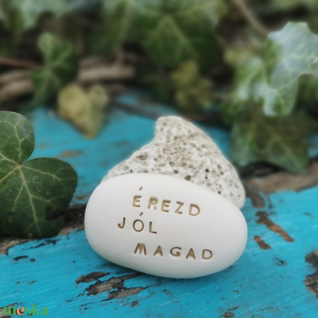 ÉREZD JÓL MAGAD - Kerámia Varázskavics üzenettel, motivációs felirattal - esküvő - emlék & ajándék - köszönőajándék - Meska.hu