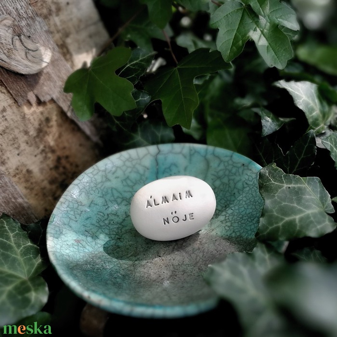 ÁLMAIM NŐJE - Kerámia Varázskavics üzenettel, motivációs felirattal - esküvő - emlék & ajándék - köszönőajándék - Meska.hu