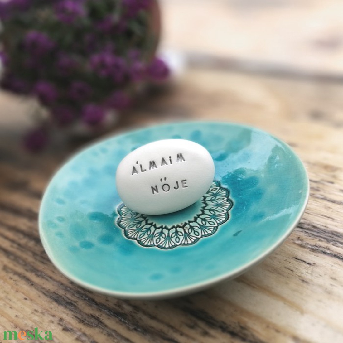 ÁLMAIM NŐJE - Kerámia Varázskavics üzenettel, motivációs felirattal - esküvő - emlék & ajándék - köszönőajándék - Meska.hu