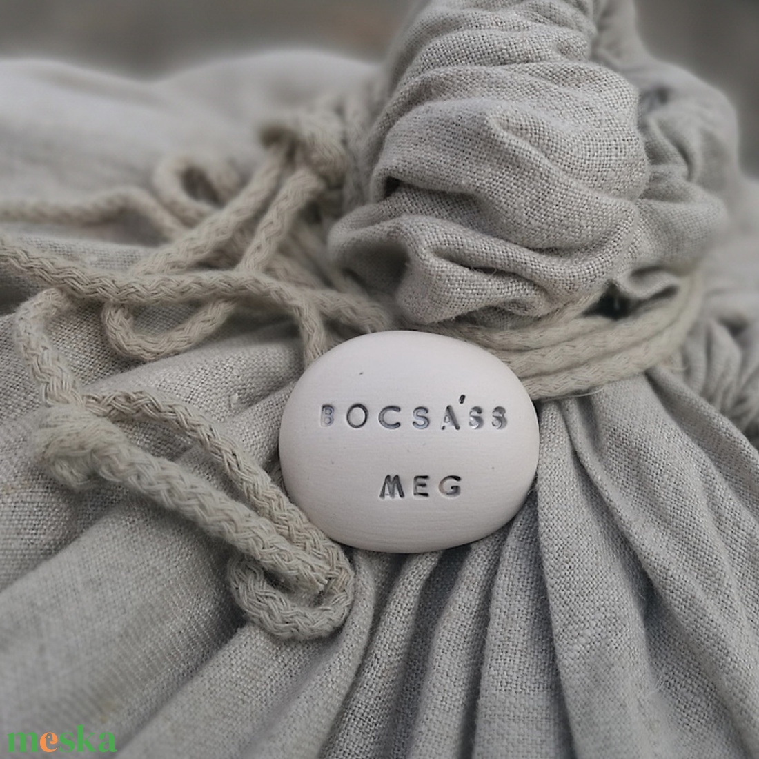 BOCSÁSS MEG - Kerámia Varázskavics üzenettel, motivációs felirattal - esküvő - emlék & ajándék - köszönőajándék - Meska.hu