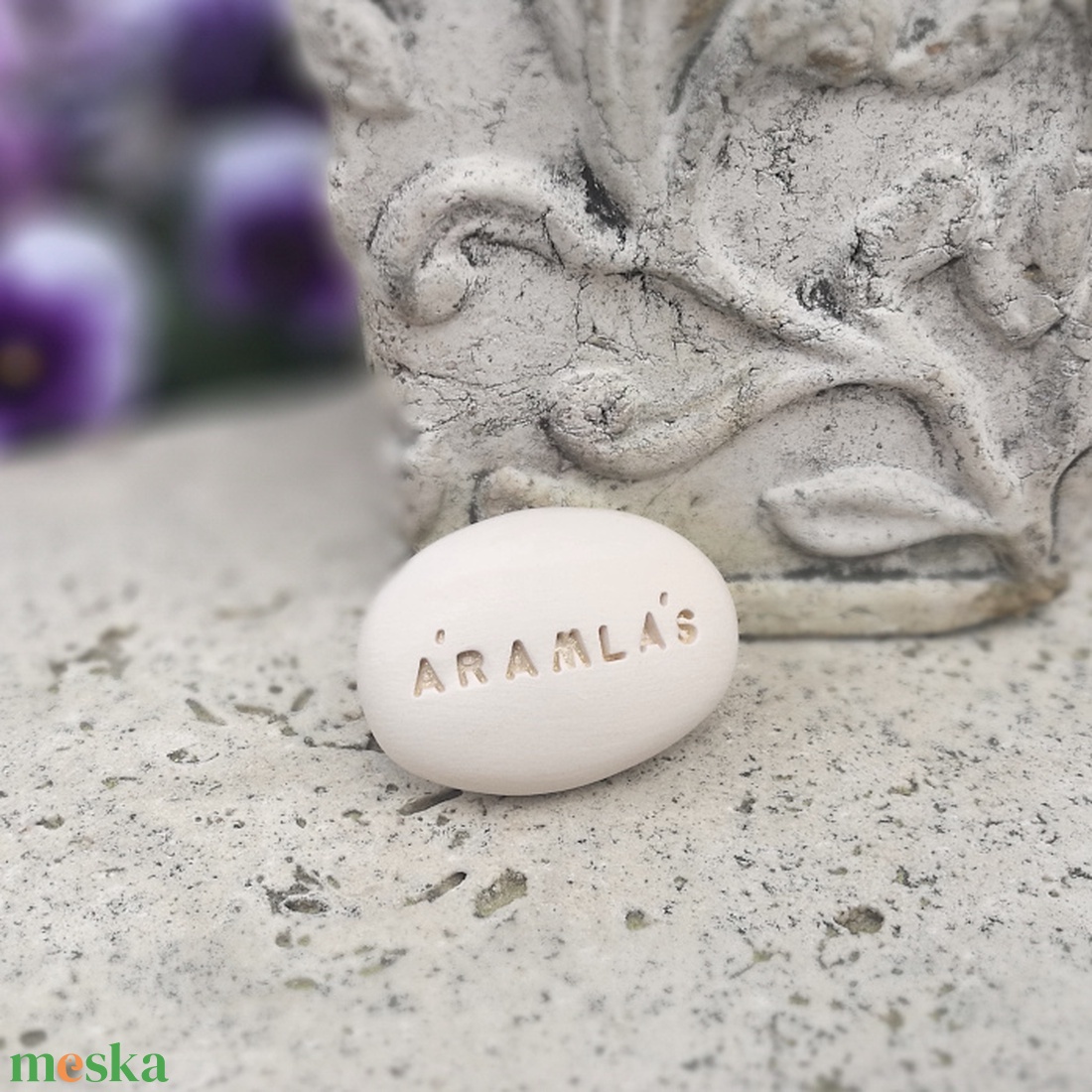 ÁRAMLÁS - Kerámia Varázskavics üzenettel, motivációs felirattal - esküvő - emlék & ajándék - köszönőajándék - Meska.hu