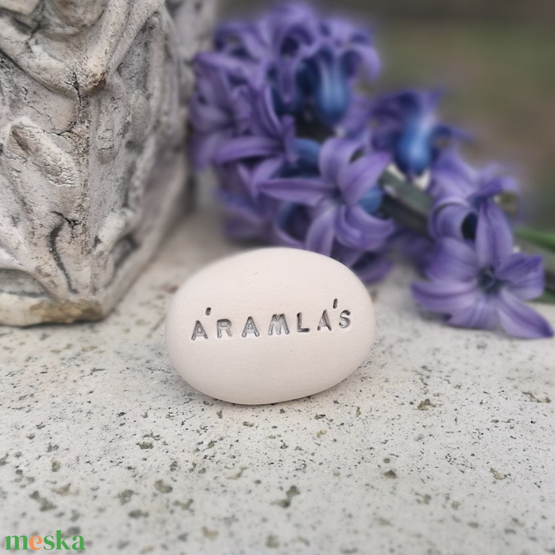 ÁRAMLÁS - Kerámia Varázskavics üzenettel, motivációs felirattal - esküvő - emlék & ajándék - köszönőajándék - Meska.hu