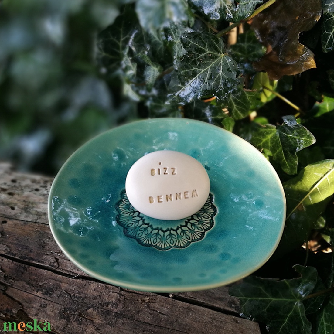 BÍZZ BENNEM - Kerámia Varázskavics üzenettel, motivációs felirattal - esküvő - emlék & ajándék - köszönőajándék - Meska.hu