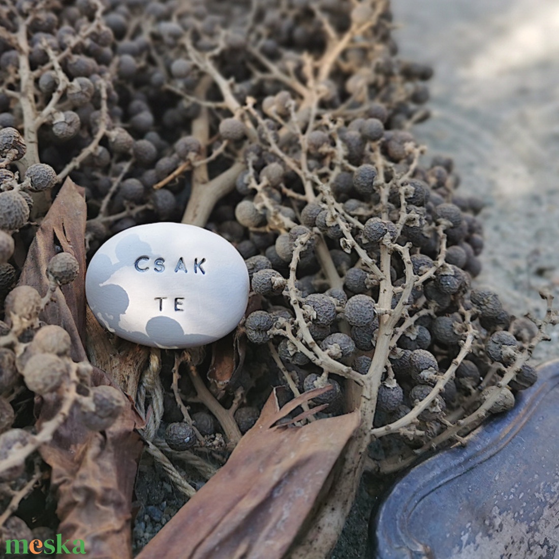 CSAK TE - Kerámia Varázskavics üzenettel, motivációs felirattal - esküvő - emlék & ajándék - köszönőajándék - Meska.hu