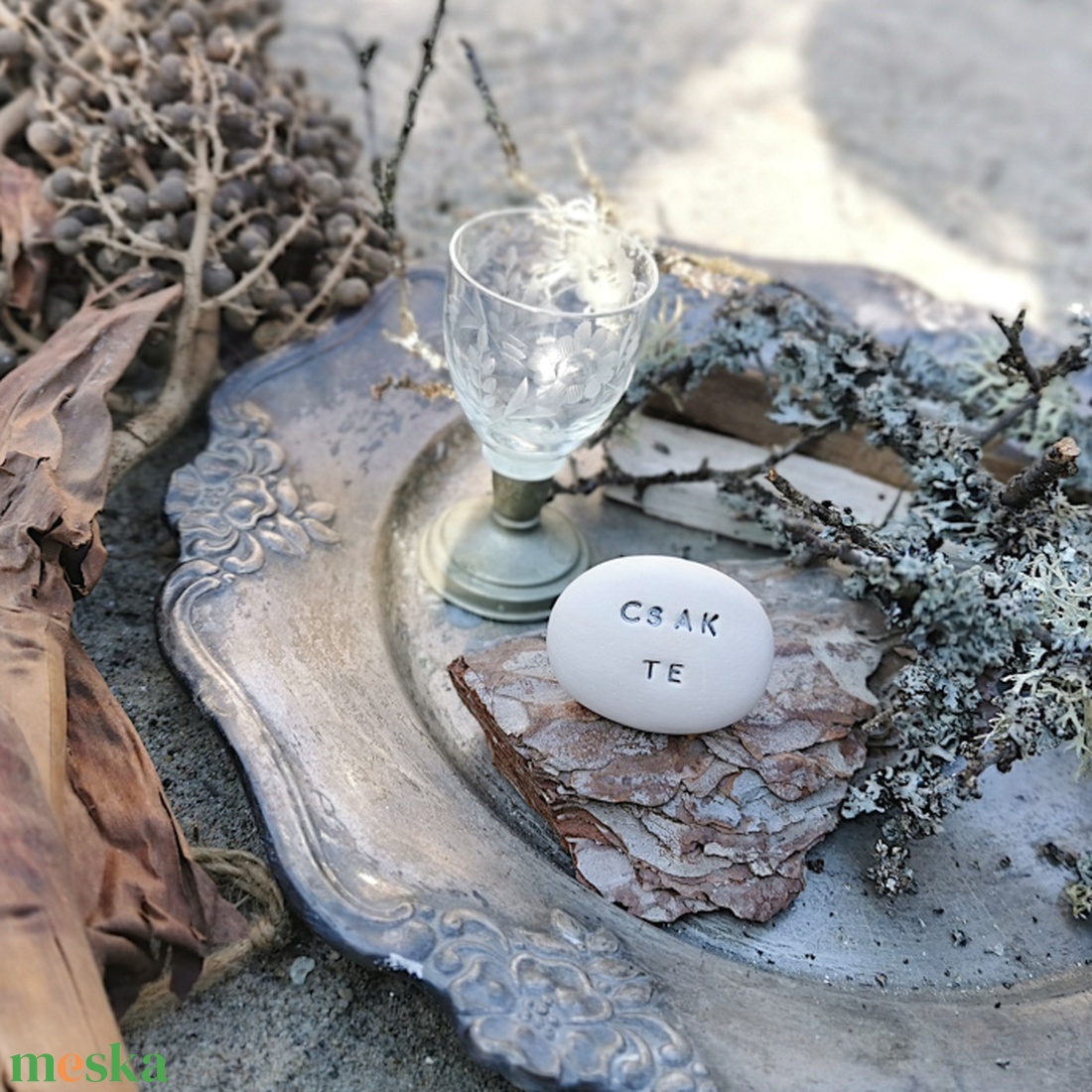 CSAK TE - Kerámia Varázskavics üzenettel, motivációs felirattal - esküvő - emlék & ajándék - köszönőajándék - Meska.hu