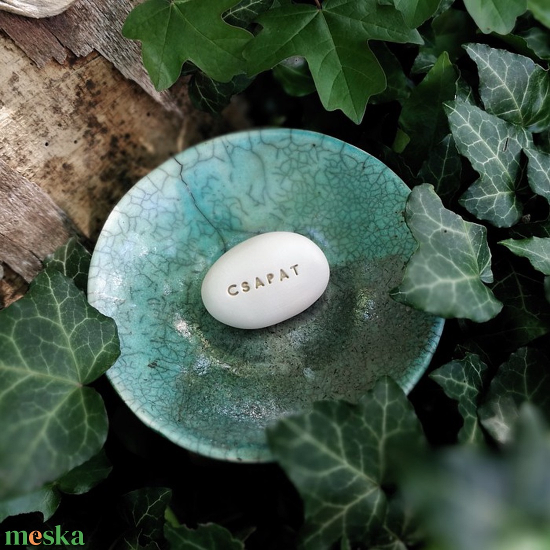 CSAPAT - Kerámia Varázskavics üzenettel, motivációs felirattal - esküvő - emlék & ajándék - köszönőajándék - Meska.hu