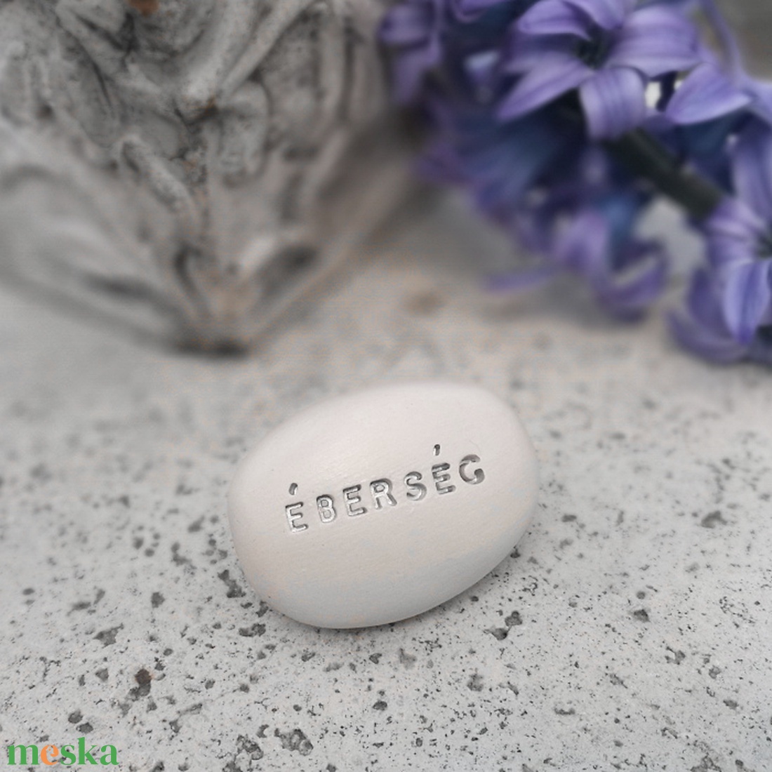 ÉBERSÉG - Kerámia Varázskavics üzenettel, motivációs felirattal - esküvő - emlék & ajándék - köszönőajándék - Meska.hu