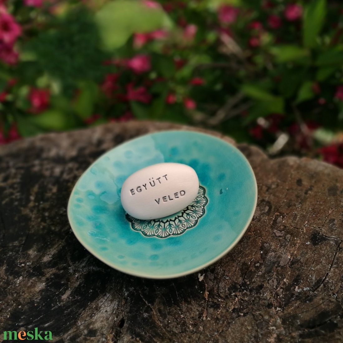 EGYÜTT VELED - Kerámia Varázskavics üzenettel, motivációs felirattal - esküvő - emlék & ajándék - köszönőajándék - Meska.hu