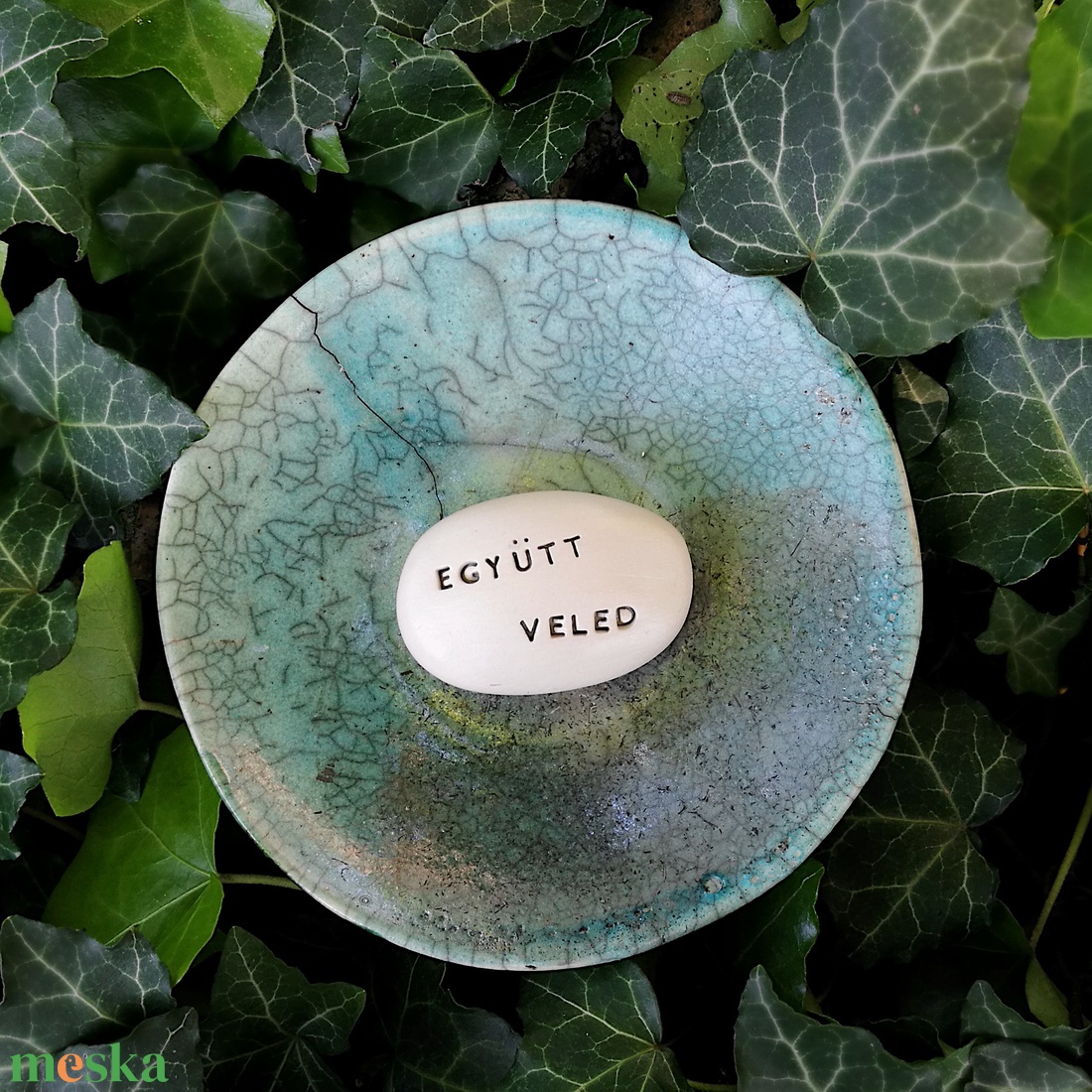 EGYÜTT VELED - Kerámia Varázskavics üzenettel, motivációs felirattal - esküvő - emlék & ajándék - köszönőajándék - Meska.hu