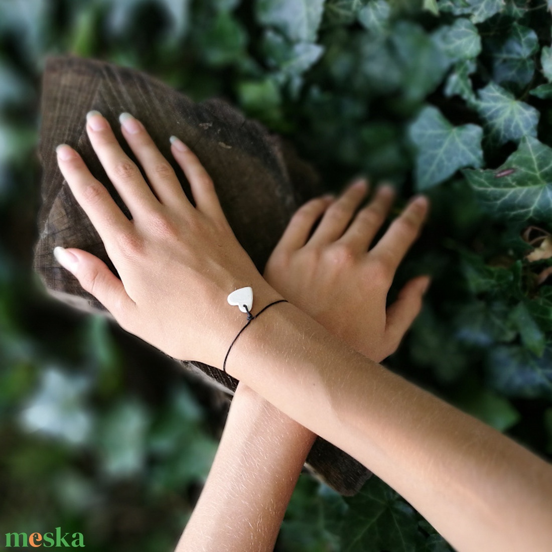 SZIVECSKÉS KARKÖTŐ 3 +1 vegyes csomagban - Állítható krémfehér ékszerzsinórral - esküvő - ékszer - karkötő & csuklódísz - Meska.hu