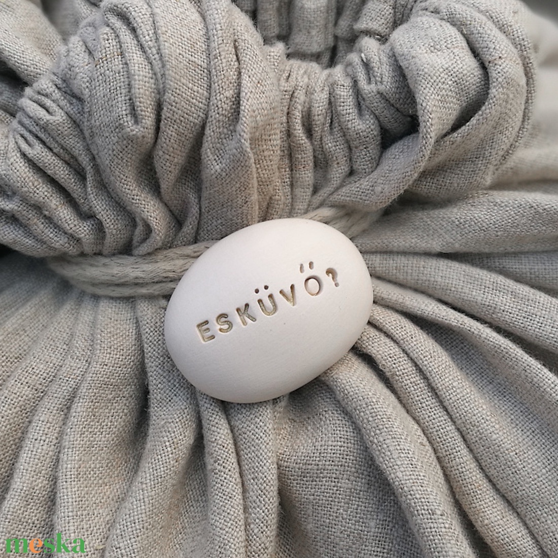 ESKÜVŐ? - Kerámia Varázskavics üzenettel, motivációs felirattal - esküvő - emlék & ajándék - köszönőajándék - Meska.hu