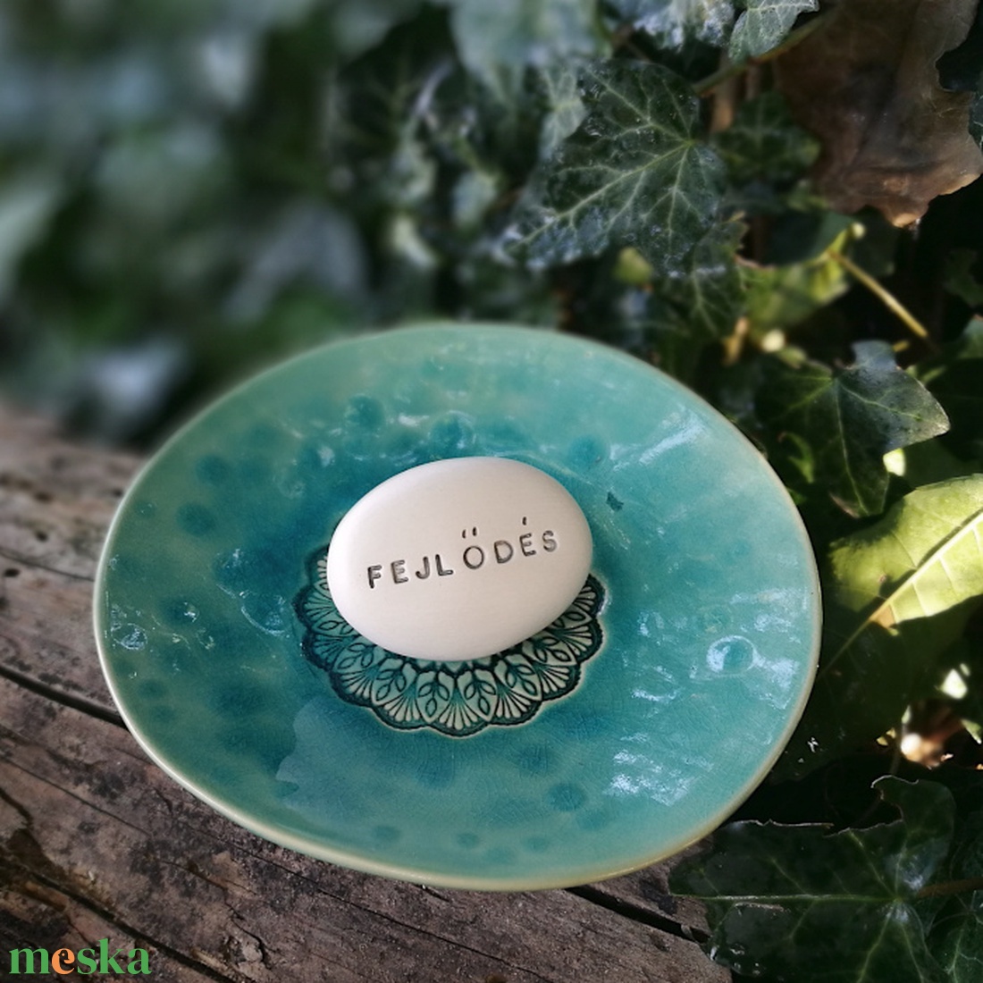 FEJLŐDÉS - Kerámia Varázskavics üzenettel, motivációs felirattal - esküvő - emlék & ajándék - köszönőajándék - Meska.hu