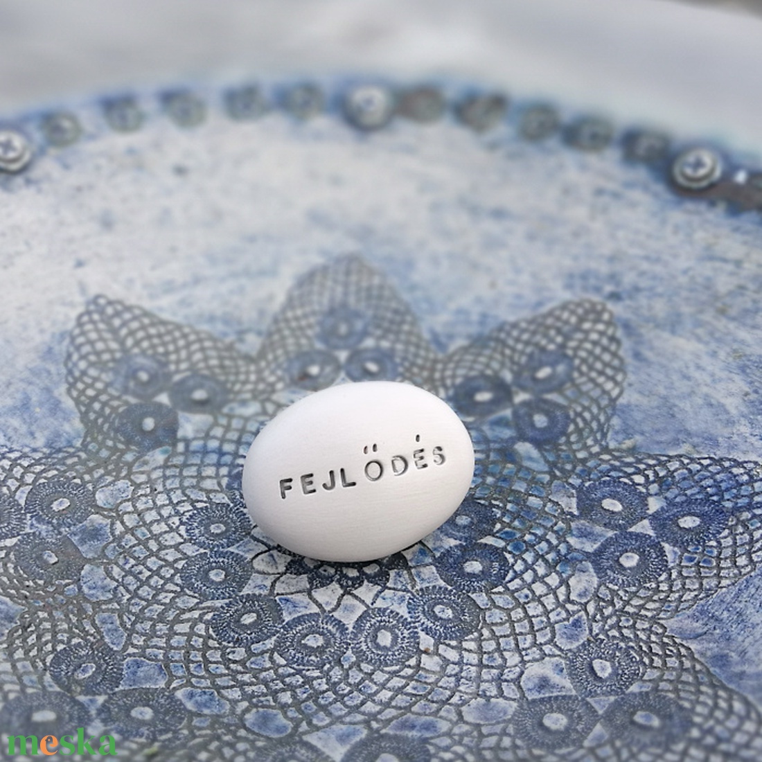 FEJLŐDÉS - Kerámia Varázskavics üzenettel, motivációs felirattal - esküvő - emlék & ajándék - köszönőajándék - Meska.hu