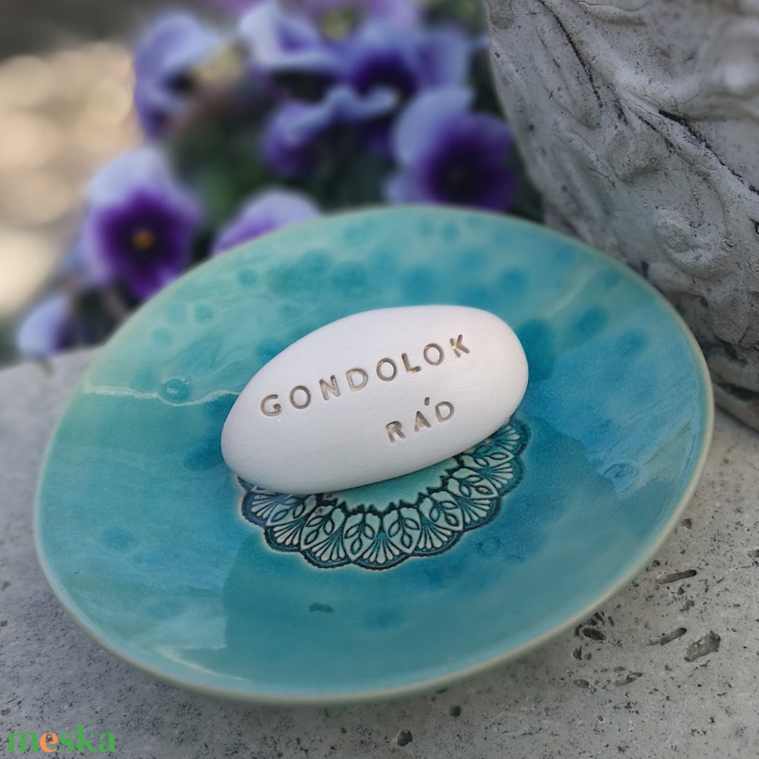 GONDOLOK RÁD - Kerámia Varázskavics üzenettel, motivációs felirattal - esküvő - emlék & ajándék - köszönőajándék - Meska.hu