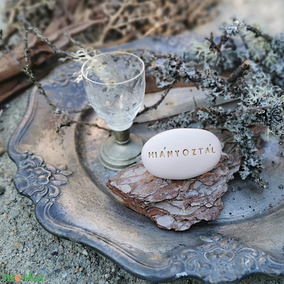HIÁNYOZTÁL - Kerámia Varázskavics üzenettel, motivációs felirattal - esküvő - emlék & ajándék - köszönőajándék - Meska.hu