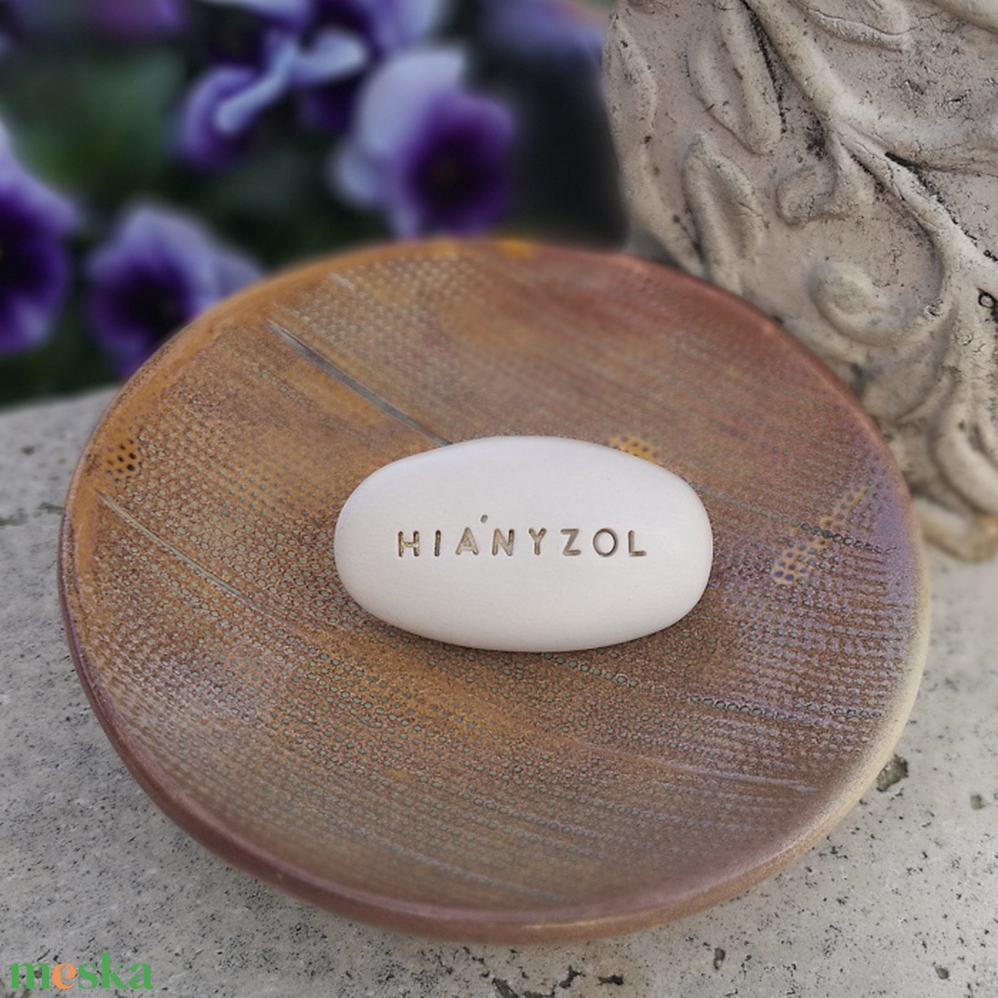 HIÁNYZOL - Kerámia Varázskavics üzenettel, motivációs felirattal - esküvő - emlék & ajándék - köszönőajándék - Meska.hu