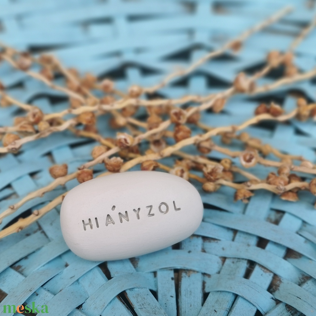 HIÁNYZOL - Kerámia Varázskavics üzenettel, motivációs felirattal - esküvő - emlék & ajándék - köszönőajándék - Meska.hu