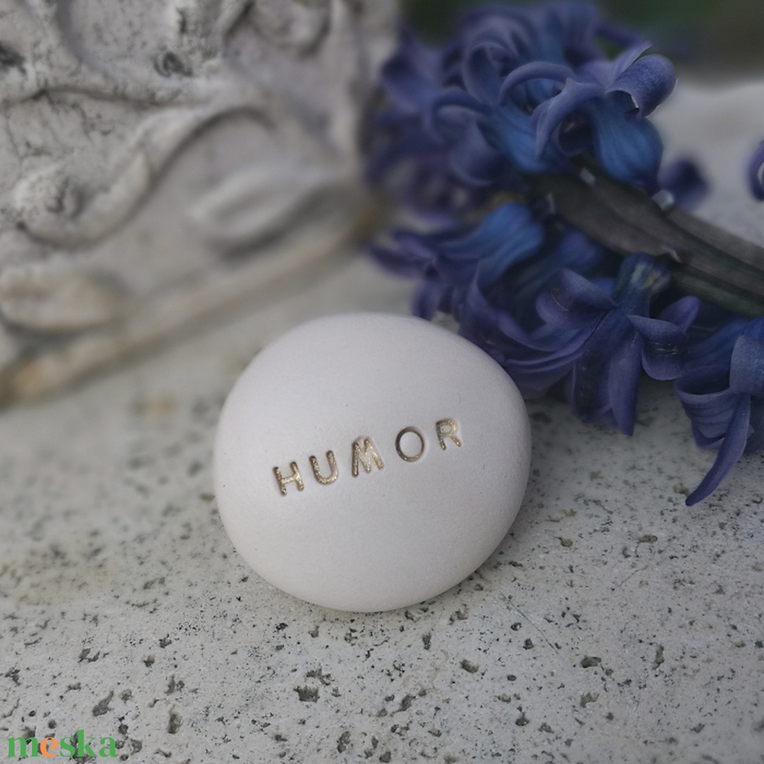 HUMOR - Kerámia Varázskavics üzenettel, motivációs felirattal - esküvő - emlék & ajándék - köszönőajándék - Meska.hu