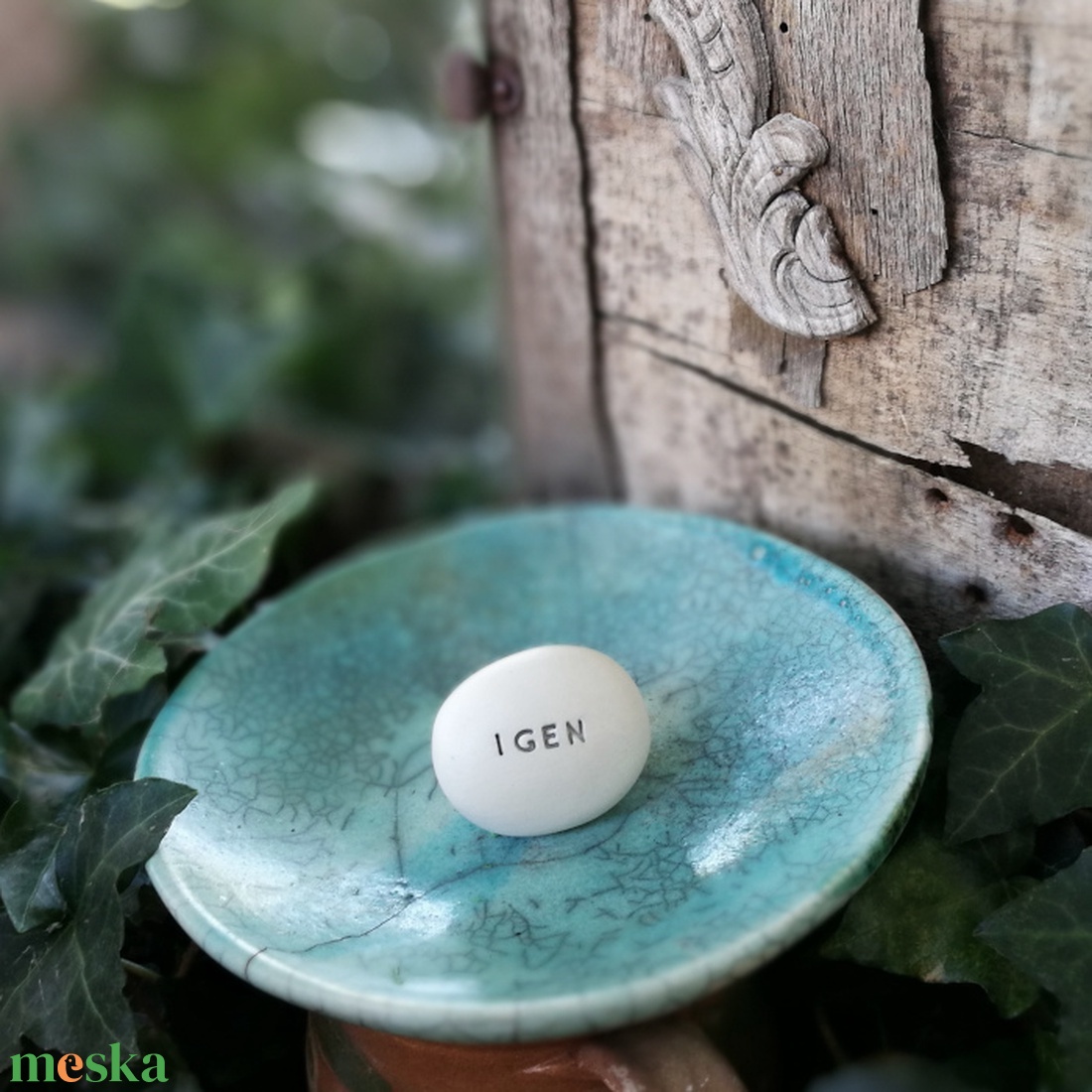 IGEN - Kerámia Varázskavics üzenettel, motivációs felirattal - esküvő - emlék & ajándék - köszönőajándék - Meska.hu