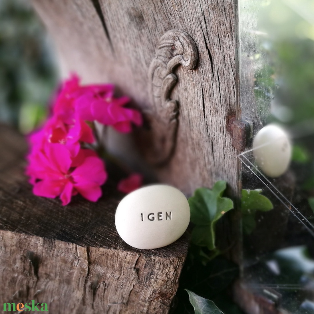 IGEN - Kerámia Varázskavics üzenettel, motivációs felirattal - esküvő - emlék & ajándék - köszönőajándék - Meska.hu