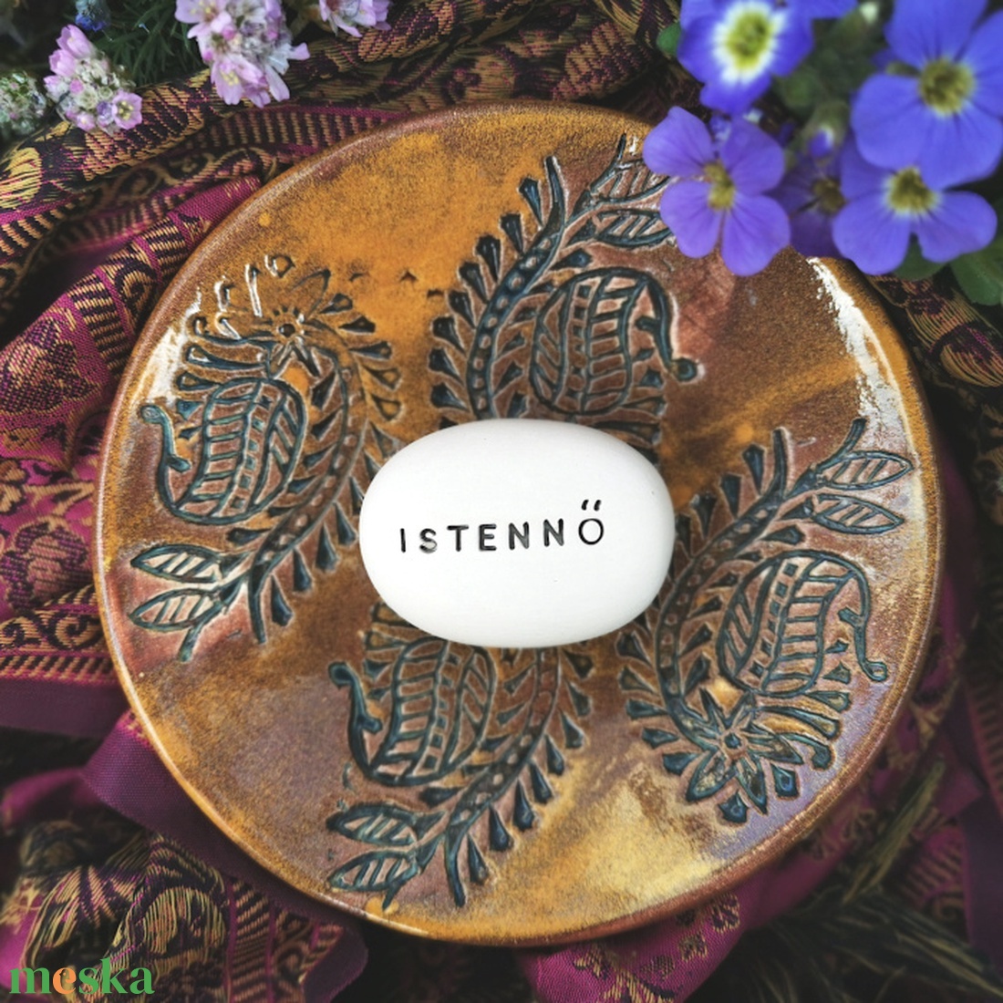 ISTENNŐ - Kerámia Varázskavics üzenettel, motivációs felirattal - esküvő - emlék & ajándék - köszönőajándék - Meska.hu