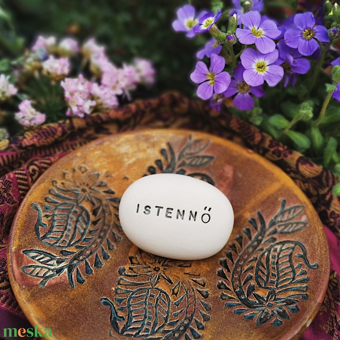 ISTENNŐ - Kerámia Varázskavics üzenettel, motivációs felirattal - esküvő - emlék & ajándék - köszönőajándék - Meska.hu