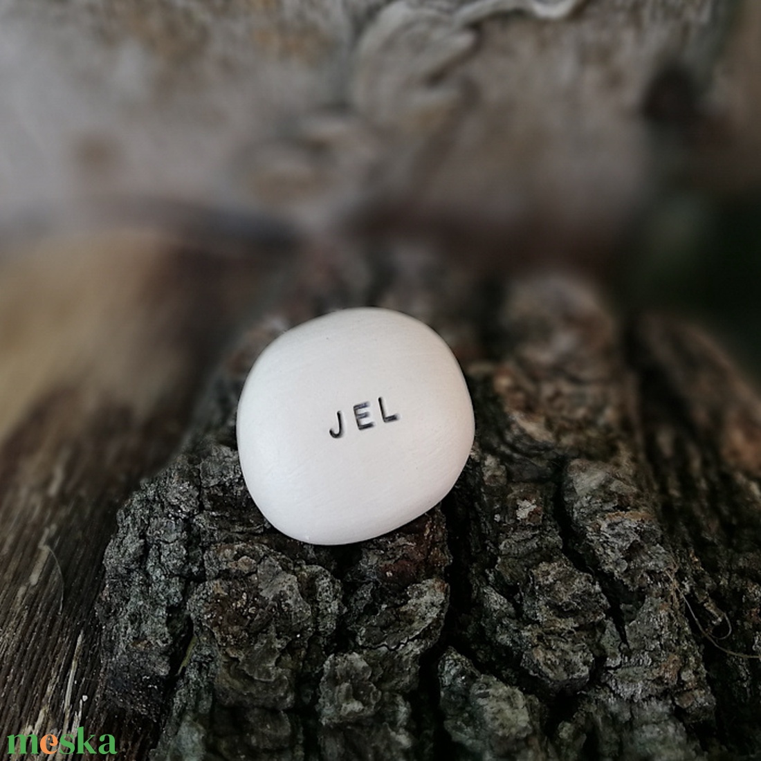 JEL - Kerámia Varázskavics üzenettel, motivációs felirattal - esküvő - emlék & ajándék - köszönőajándék - Meska.hu